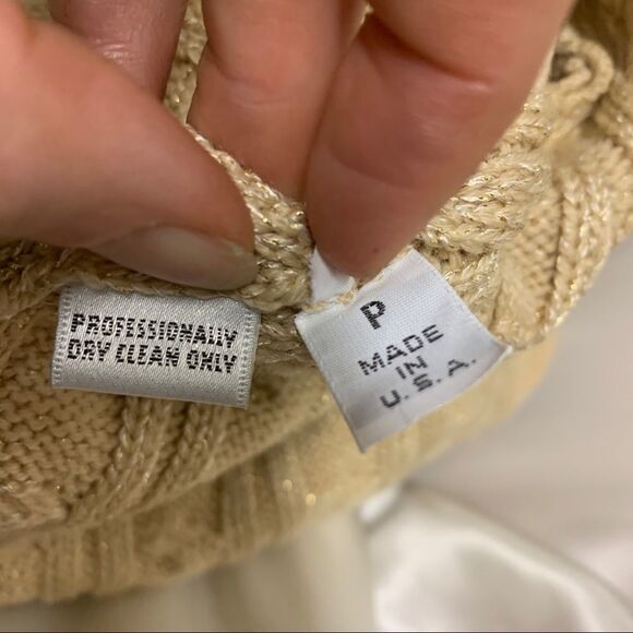 ST. John sportswear gold cable knit sweater size P - Picture 4 of 11